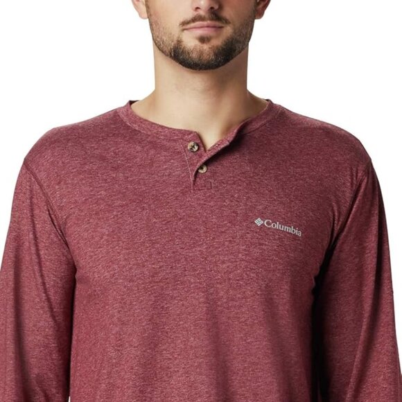 🆕Columbia Men's Thistletown Park Henley, Large-Red Jasper Heather, Brand NEW - Picture 3 of 3